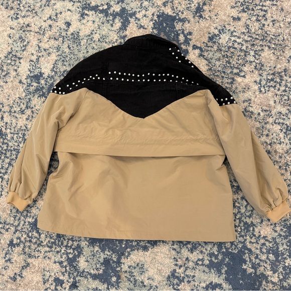 Studded Black and Tan Women's Jacket - Picture 2 of 3